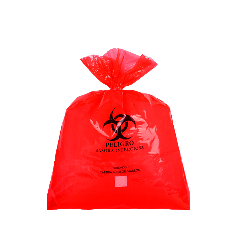 红色高温高压消毒变色标签医疗垃圾袋