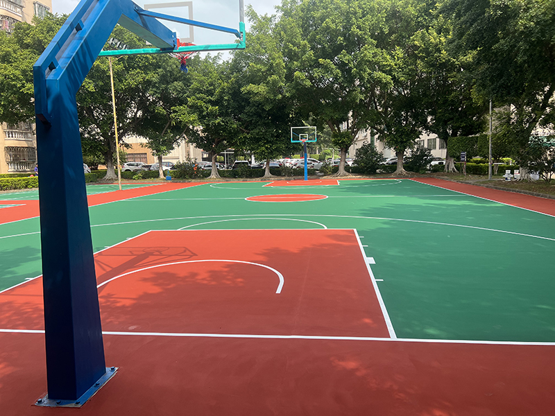 惠州三和街道850方丙烯酸篮球场完工效果